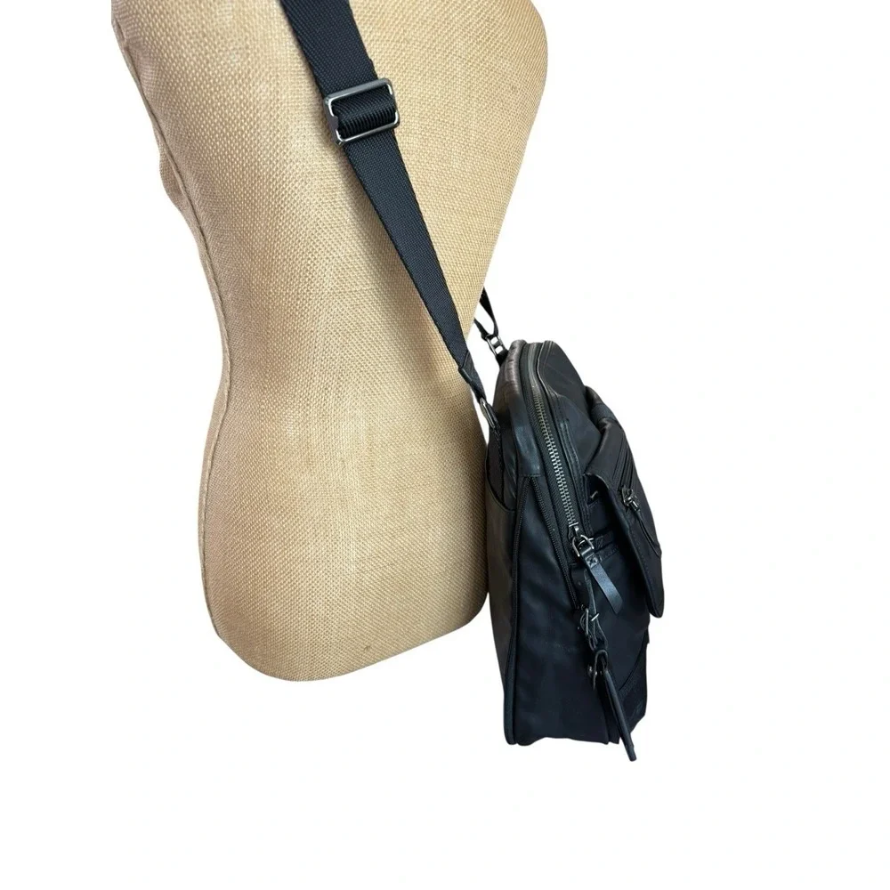 Tumi Alpha Bravo‎ Black Ballistic Nylon Crossbody Messenger Bag WF Monogram